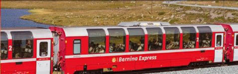 030-7074057 - N - 4.tlg. Personenwagenset Rhätische Bahn Bernina Express (neues Logo)